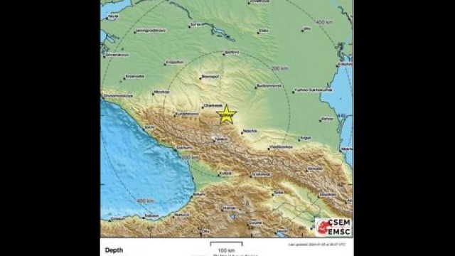 Землетрясение 3,3 балла произошло в ночь на 5 января вблизи КМВ